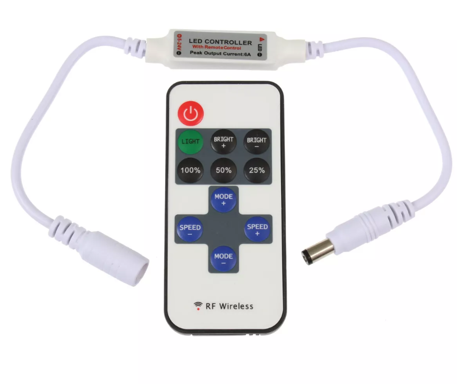 LED ovladač RF Mini 1CH, 5-24V/6A, dálkové ovládání