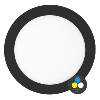 PAEM-R300-25W LED Panel zapuštěný kruhový, CCT, černý, IP44 LADA