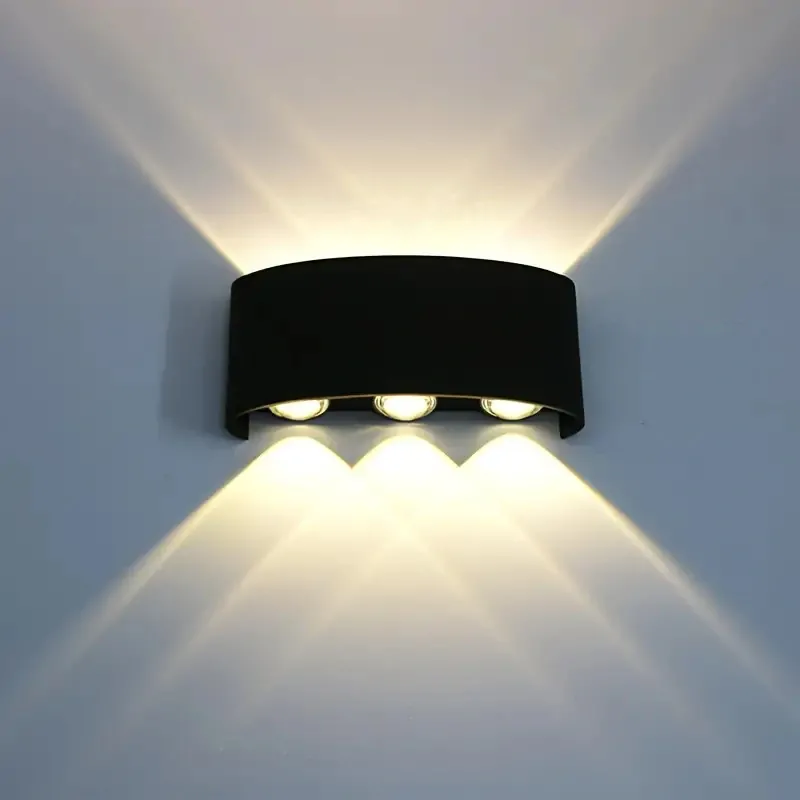 Arc-6W, Nástěnné svítidlo přisazené, černé, teplá bílá