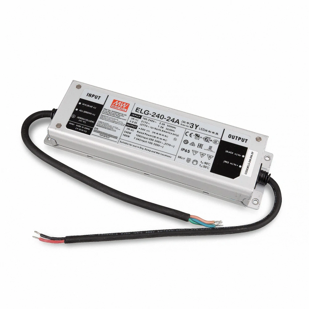 MeanWell ELG-240-24A-3Y Napěťový zdroj 240W / 24V / 0-10A (0-240W) / IP65 / nastavitelný