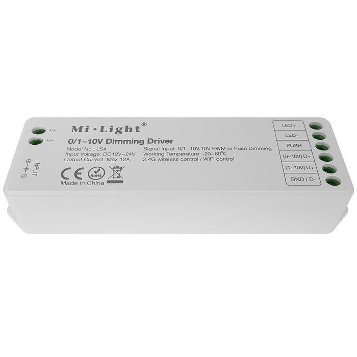 MiBoxer (Mi-Light) LS4 LED stmívač RF/0-10V/push 12A
