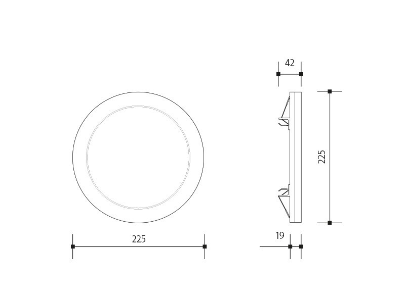 PASU/PAEM-R225-18W LED Panel přisazený/vestavný kruhový, CCT, ADAPT