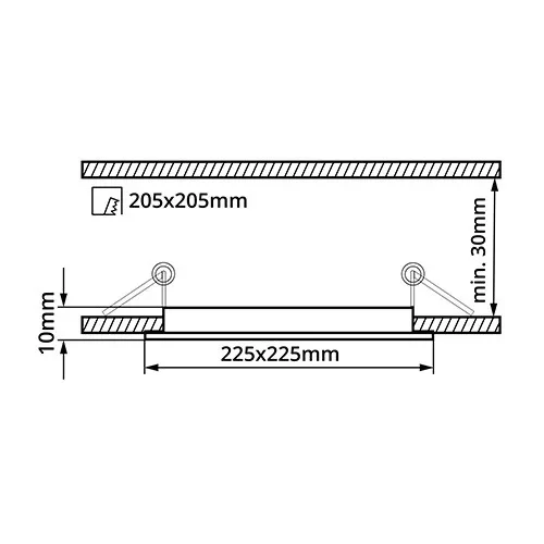PAEM-225x225-18W IP20 Panel zapuštěný čtvercový, přirozená bílá