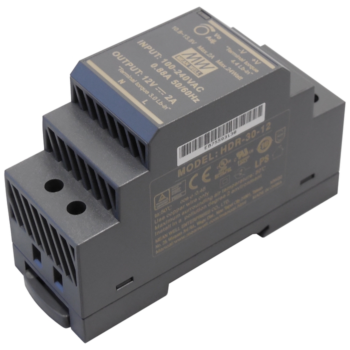 MeanWell HDR-30-24 Spínaný napájecí zdroj 24V/36W na DIN lištu do rozvaděče