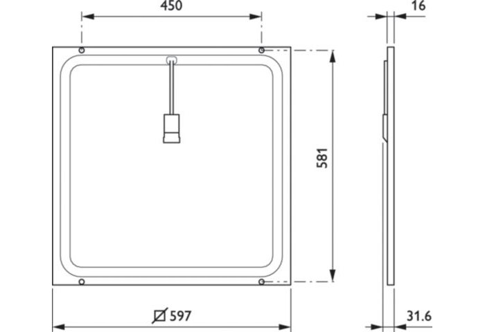 PAHA-600x600-36W CoreLine panel Philips čtvercový, 4000K, UGR <19