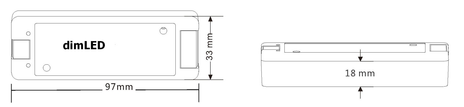 Přijímač dimLED RF DIM, 5-36V/8A, Push (40-288W)