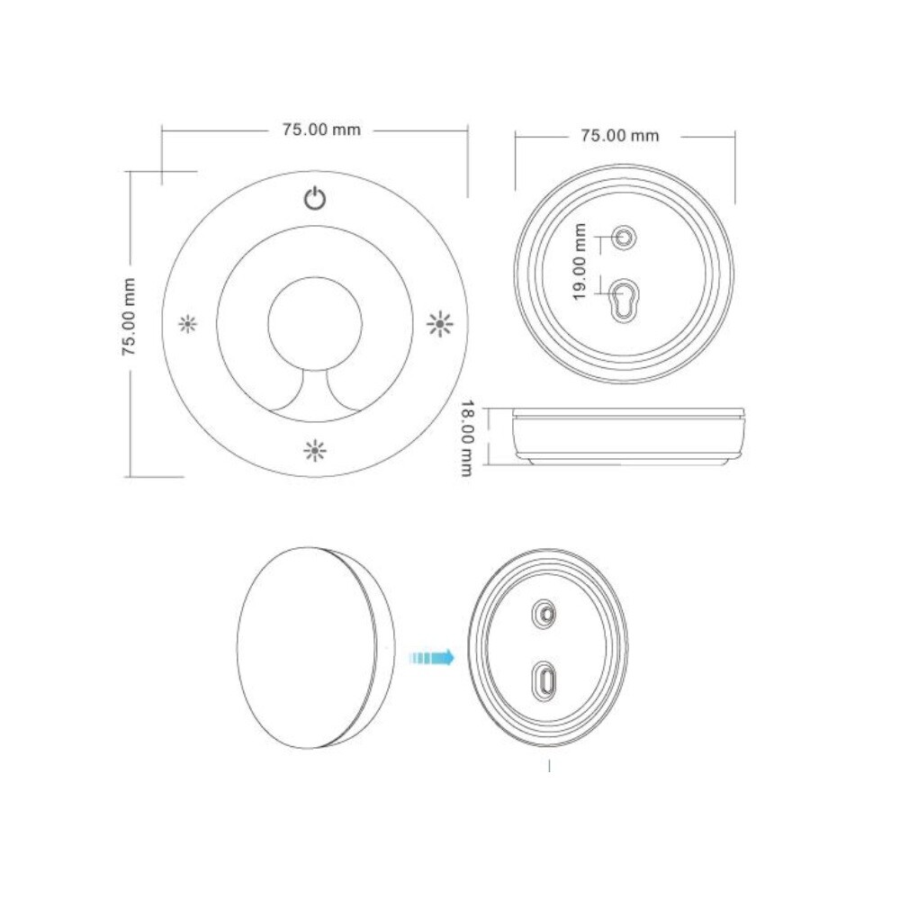 Ovladač dimLED RF DIM, OV SK1 S - bílý