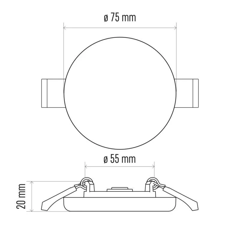 PAEM-R75-6W LED Panel zapuštěný kruhový, přirozená bílá, bezrámečkový, IP65