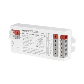 MiBoxer (Mi-Light) ZigBee řídící jednotka 2v1 E2-ZR pro bílé a CCT pásky | ZigBee 3.0+RF | TUYA |
