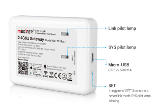 MiBoxer (Mi-Light) WiFi modul WL-BOX1 pro osvětlení RF 2.4GHz | WIFI | 4G | ALEXA | GOOGLE | Tuya jeden kanál