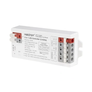 MiBoxer (Mi-Light) E2-RF 2v1 pro bílé a CCT pásky | 12V-24V | 12A | PUSH