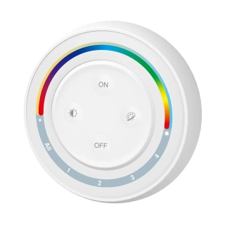 MiBoxer (Mi-Light) S2-W+ RF nástěnný / ruční ovladač RGB+CCT, 4 okruhy, magnetický, bílý
